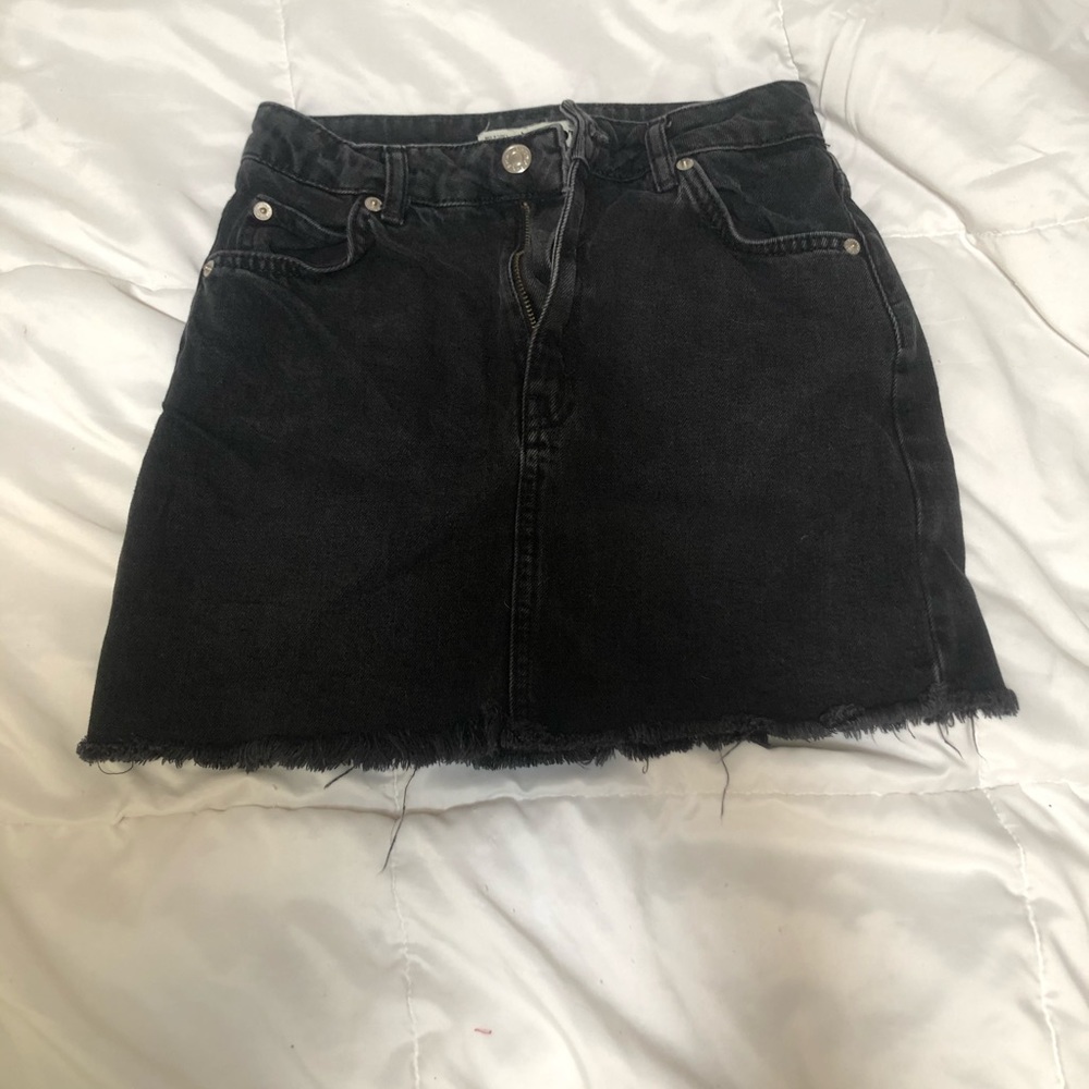 Topshop Black Jean Skirt